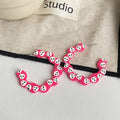 Patterned Halloween Open C Hoop Earrings in Six Colors view 11