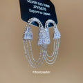 Crystal Cone and Chain Tassel Stud Earrings in Three Colors view 4