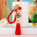 Lion Dance Head Tassel Keychains with Four Braided Fortune Loop Options view 2