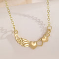 Winged Heart Gold and Silver Delicate Pendant Necklaces view 4