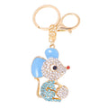 Rhinestone Mouse Keychain Gold Metal Cartoon Animal Charm view 5