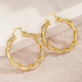 Twisted Rope Hoop Earrings in Gold-Tone Metal Jewelry view 3