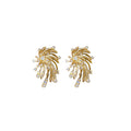 Two Tone Firework Fringe Stud Earrings with Pearl Accents view 5