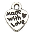 Antique Silver Heart Metal Charms with 26 Listed Options view 11