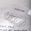 Gold and Silver Three Pair Classic Hoop Earring Sets view 6