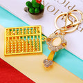 Gold Tone Abacus Keychains with Crystal Trim in Three Colors view 6
