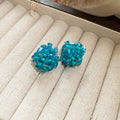 Crystal Cluster Flower Stud Earrings in Four Colors view 9