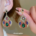 Multicolor Crystal Teardrop Statement Stud Earrings view 3