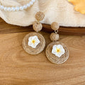 Woven Flower Drop Earrings in Four Bright Designs Fashion Jewelry view 7