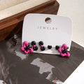 Black Pink Butterfly Heart Five Pair Stud Earring Set view 6