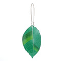 Silver Tone Colorful Printed Acrylic Leaf Kidney Wire Drop Earrings view 4