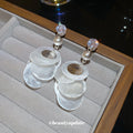 White Shell Disc Layered Drop Stud Earrings Fashion Jewelry view 4