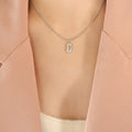 Gold Steel Rose Number 7 Dog Tag Snake Chain Necklaces view 7
