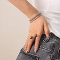 Double Layer Braided Wheat Box Chain Steel Bracelet view 4