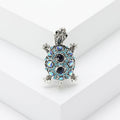 Compact Jeweled Turtle Brooch in Red Blue or Green view 7