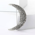 Crystal Crescent Moon Brooch in Four Color Finishes view 2