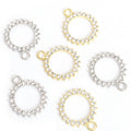 Round Crystal Halo Charms in Gold and Silver Tone Finishes view 5