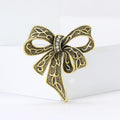 Openwork Ribbon Bow Brooch An Openwork Ribbon Bow Crystal Accent Pin view 4