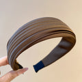 Wide Pleated Fabric Headband Deep Coffee Black 2 Colors view 6
