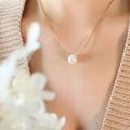 Single Faux Pearl Bead Fine Chain Collarbone Necklace view 9