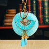 Blue-Fan Sky-Blue-Fur-Pom