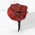 Acrylic Enamel Rose Brooch Black Center Seven Colors view 2