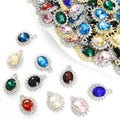 Oval Faceted Glass Jewelry Components For DIY Earrings And Bracelets Charms view 1