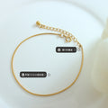 Slim Snake Chain Bracelet Gold Or Steel Tone Minimal Band view 2