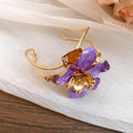 Gold Enamel Ruffled Flower Open Cuffs Rings Earrings Multi Colors view 9