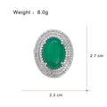 Green Silver Tone Flower Crystal Eight Designs Metal Brooch Pin view 8