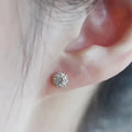 Floral Cluster Crystal Stud Earrings in Two Metal Tones view 3