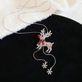 Silver Rhinestone Reindeer Necklace Or Brooch Styles view 6
