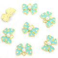Polka Dot Bow Enamel Metal Jewelry Charms, 12 Colorways view 10