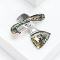 Silver Lady Hat Brooch Abalone Shell Brim Portrait Pin view 2