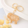 Rhinestone Enamel Elephant Keychain Gold Clasp Three Colors view 4