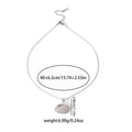 Clear Accent Scallop Shell Pendant Necklace In Two Tones view 4