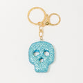Rhinestone Skull Keychain Crystal Charm Gold Hardware view 5