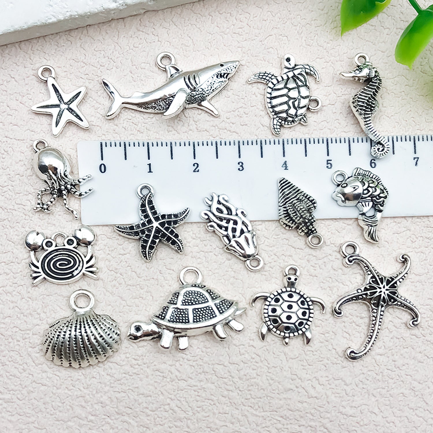 Zinc Alloy Octopus Turtle Starfish Conch Fish Charm Pendant for DIY Bracelet Necklace