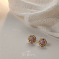 Gold-Tone Filigree Pearl Halo Cabochon Round Stud Earrings view 8