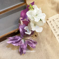 Fabric Purple White Floral Duckbill Hair Clip Bouquet view 3