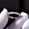 Alternating Baguette And Round Stone Eternity Band In Silver Tone view 4
