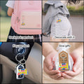 Back To School Wood Charm Metal Keychain With Organza Bag And Thank You Tag Option view 3