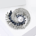 Spiral Crystal Wheat Brooch With Pearl in Gold or Silver Tone view 4