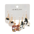 Cat and Cup Dangle Earring Set, Three Pairs in Three Designs view 5