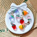 Mini Resin Strawberry Lobster Clasp Charm Keychains view 2