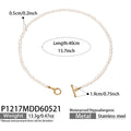 Gold 316L Stainless Ocean Charm Pearl Layered Necklace Two Styles view 7