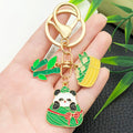 Panda Rice Dumpling and Bamboo Enamel Keychains, 2 Styles view 3