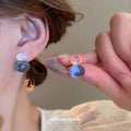 Two Tone Translucent Gourd Stud Earrings in Three Colors view 4