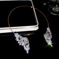 Crystal Wing Collar Necklace In Silver And Gold Tones view 6