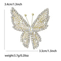Layered Crystal Butterfly Brooch In Silver Or Gold Tone view 4
